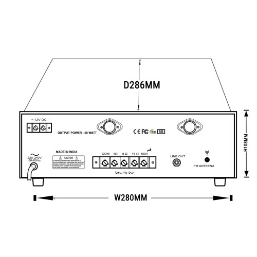 Denson 50U P.A Low Power Mixer Amplifier